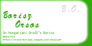 borisz orsos business card